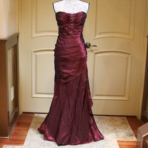 Burgundy formal evening dress